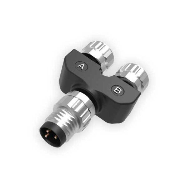 Y-сплиттер с разъемами 1x M8 (папа), 3PIN / 2x M8 (мама), 3PIN  FAS  633341